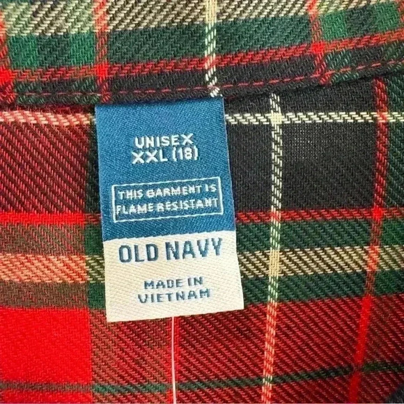 Old Navy Jingle Jammies Set Gender Neutral Children’s XXL 18 Christmas Tartan - Picture 7 of 8